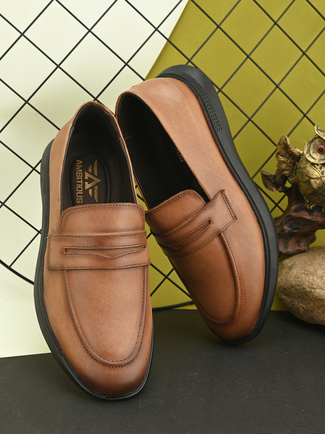 Mens Casual Penny Loafers- Tan