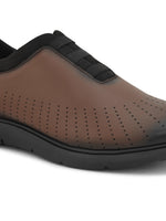 Mens Casual Nova Laceless Sneakers- Brown