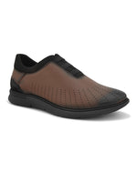Mens Casual Nova Laceless Sneakers- Brown