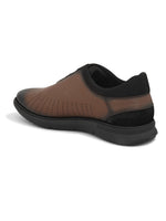 Mens Casual Nova Laceless Sneakers- Brown