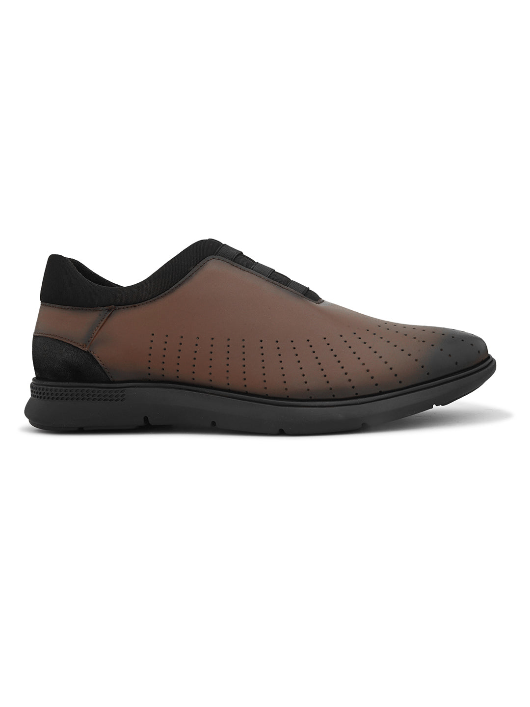 Mens Casual Nova Laceless Sneakers- Brown