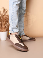 Mens Casual Kai Sneakers- Beige Brown