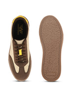 Mens Casual Kai Sneakers- Beige Brown