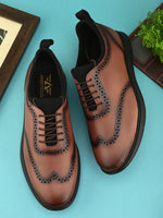 Mens Casual Cross Brogues- Tan