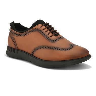 Mens Casual Cross Brogues- Tan