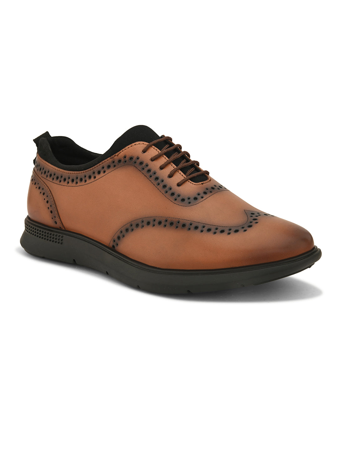 Mens Casual Cross Brogues- Tan