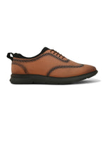 Mens Casual Cross Brogues- Tan