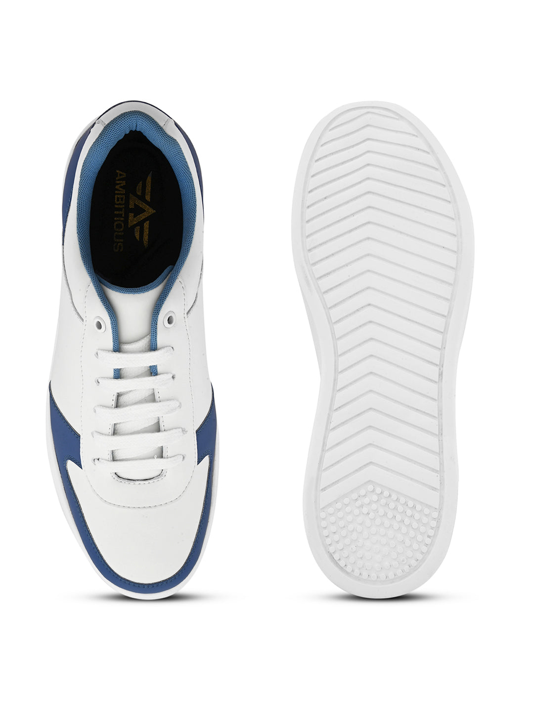 Mens Casual Ryder Sneakers- White Blue