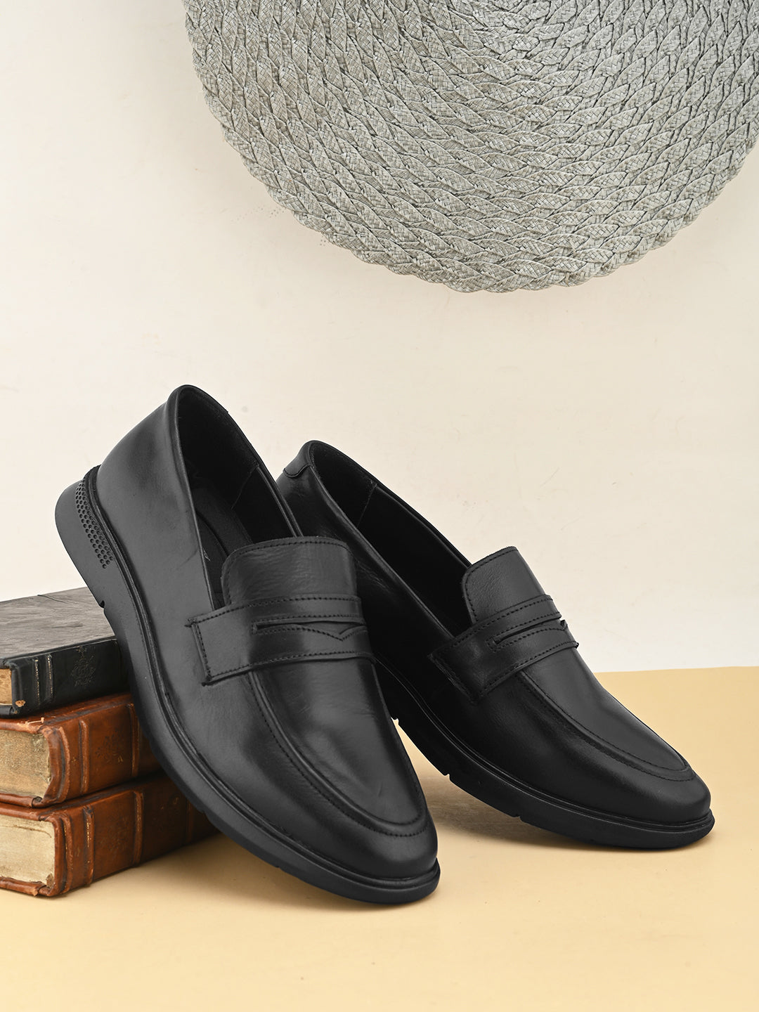 Mens Casual Penny Loafers- Black
