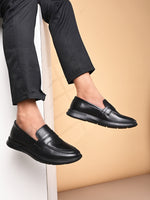 Mens Casual Penny Loafers- Black