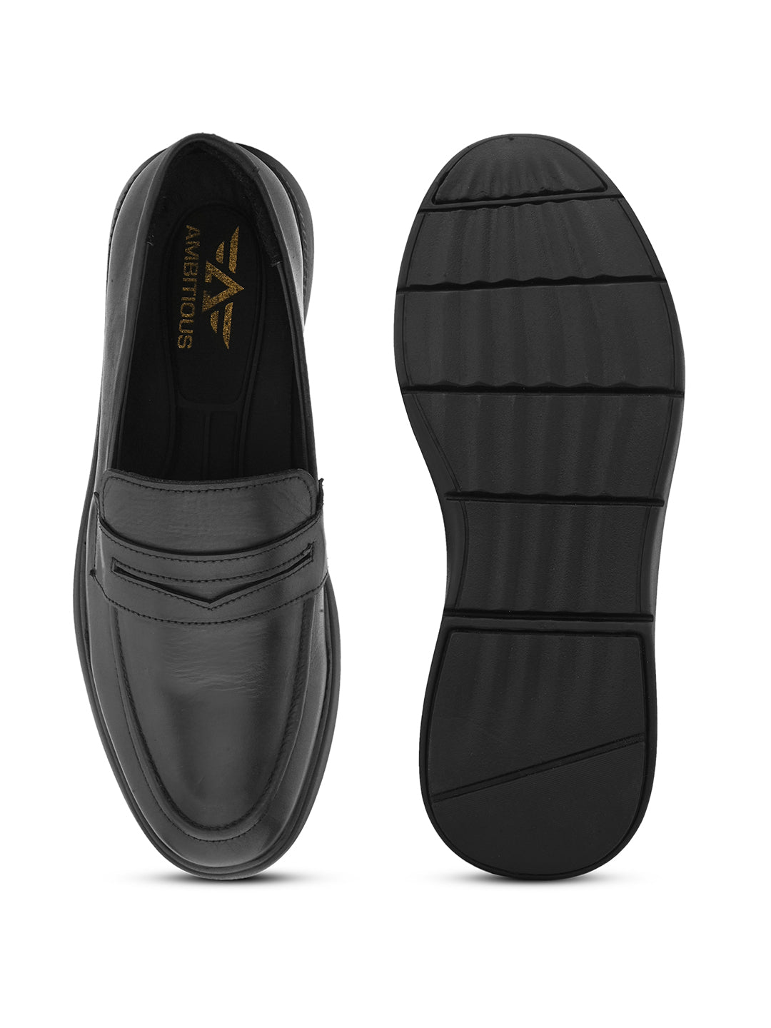 Mens Casual Penny Loafers- Black