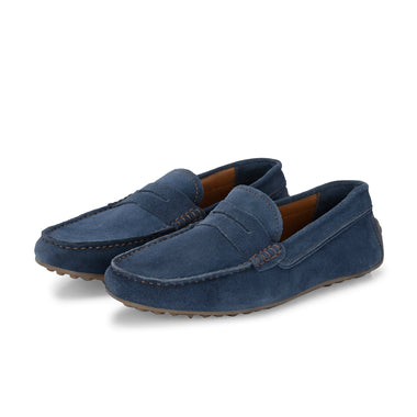 Men's Suede Moccasino - Brandon Jeans Blue