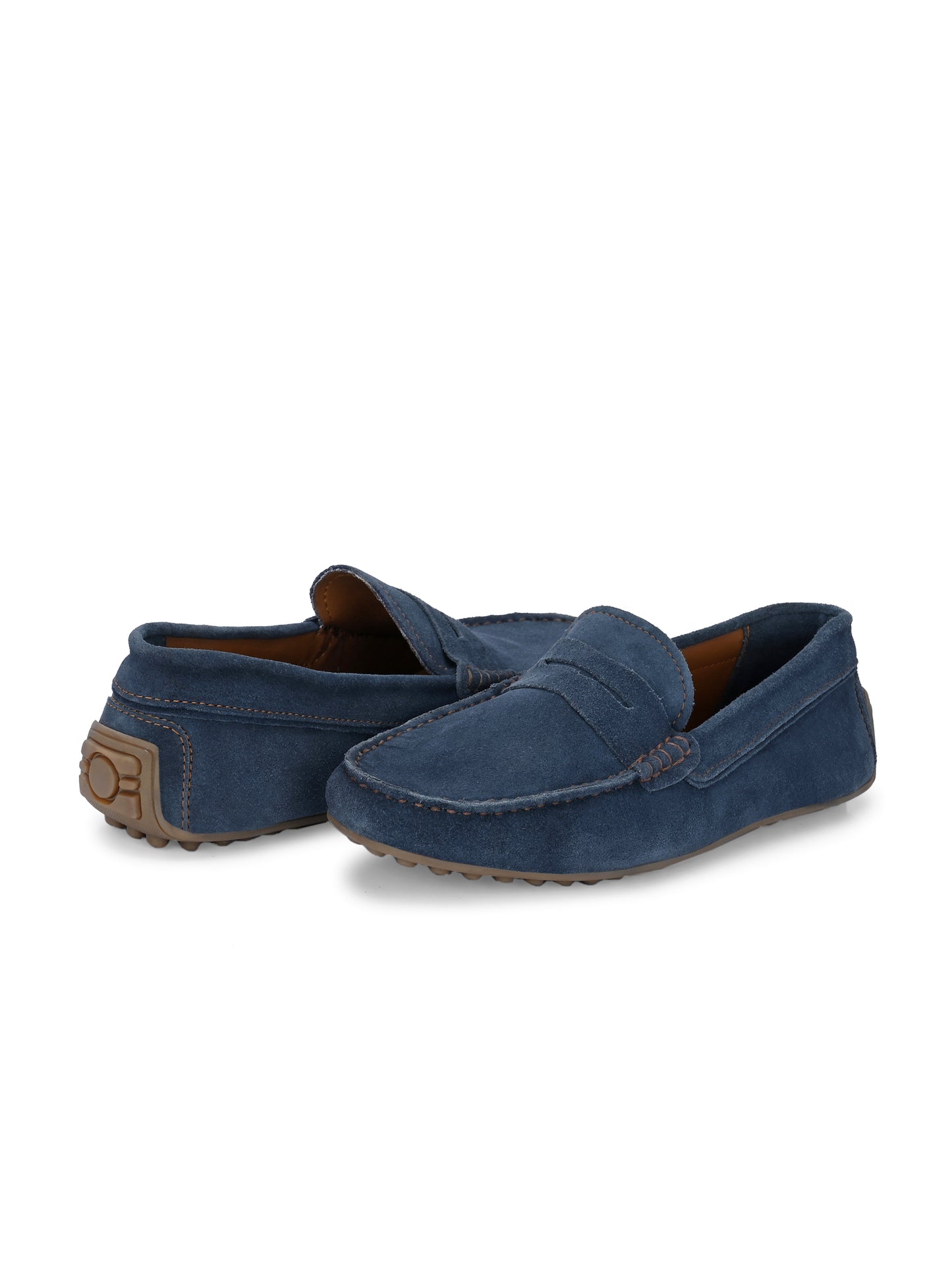 Men's Suede Moccasino - Brandon Jeans Blue