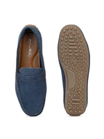 Men's Suede Moccasino - Brandon Jeans Blue