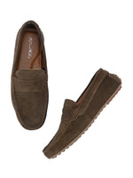 Men's Suede Moccasino - Brandon Olive Green