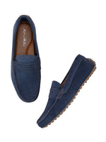 Men's Suede Moccasino - Brandon Jeans Blue